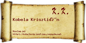 Kobela Krisztián névjegykártya